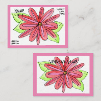 Pink Flower Business Cards