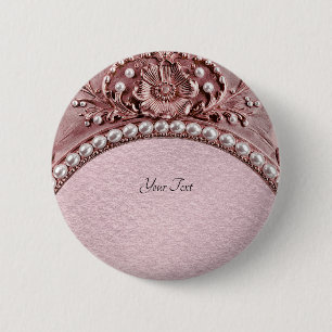 Pink Flower Button