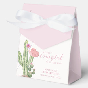 Pink Flower Cactus Balloon Cowgirl Baby Shower  Favour Box