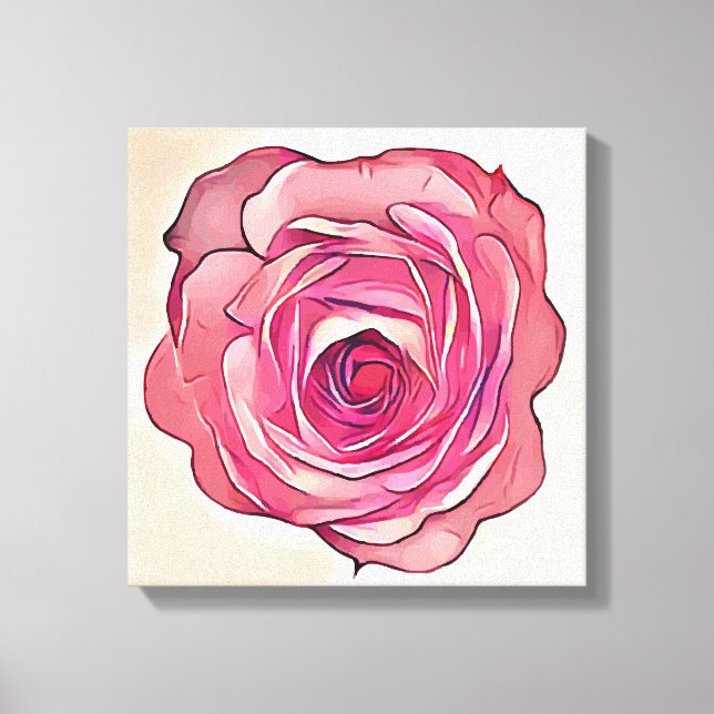 Pink flower canvas print (Front)