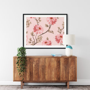 Pink Flower Canvas Wall Art   Flower Canvas Print