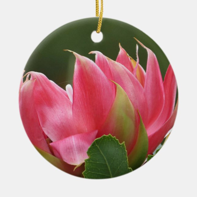 Pink Flower Ceramic Ornament (Front)