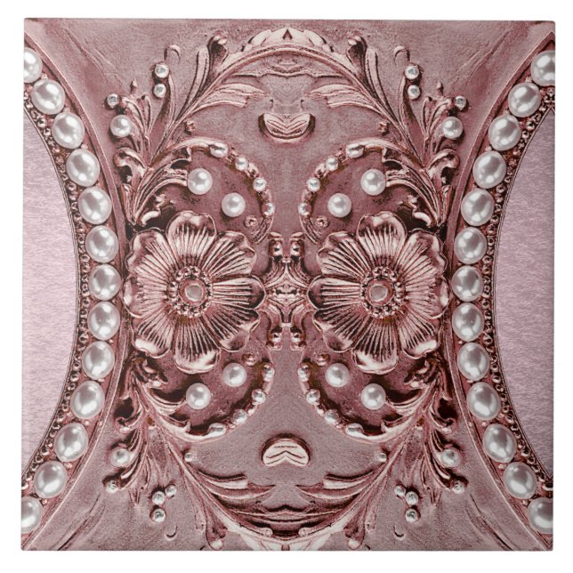 Pink Flower Ceramic Tile (Front)
