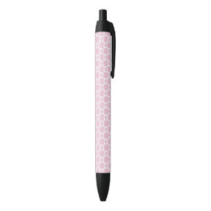 Pink Flower checked pattern Black Ink Pen