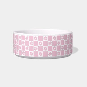 Pink Flower checked pattern  Bowl