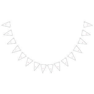 Pink flower cluster with beige leaves in a pop art bunting
