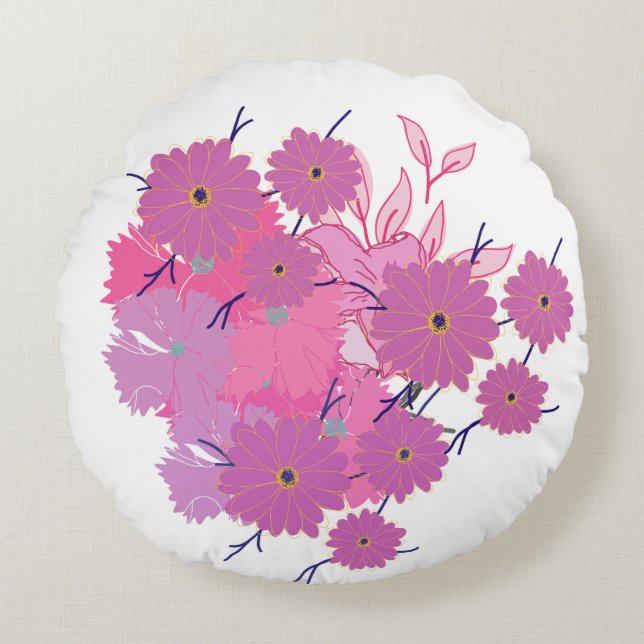 Pink Flower Couch Pillow (Front)