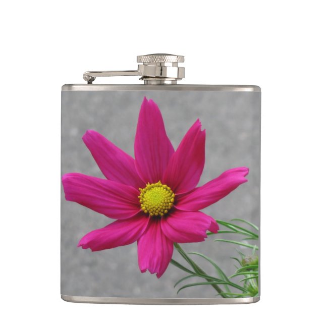 Pink Flower custom flask (Front)