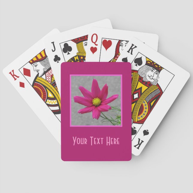 Pink Flower custom playing cards (Back)