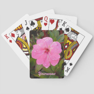 Pink Flower custom playing cards