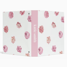 Pink Flower Customisable Binder