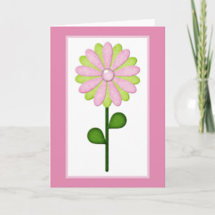 Pink Flower d1 Spring Season Blank Greeting Card