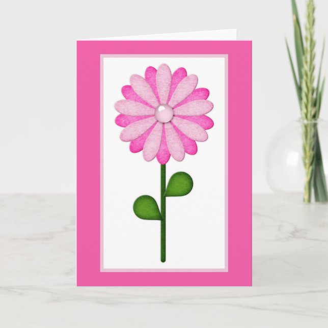 Pink Flower d2 Spring Season Blank Greeting Card (Front)