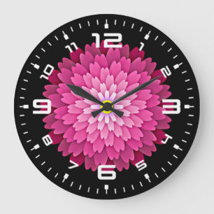 Pink Flower Design-60802 Large Clock