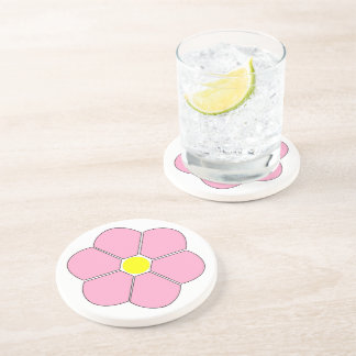 Pink Flower Design Coaster