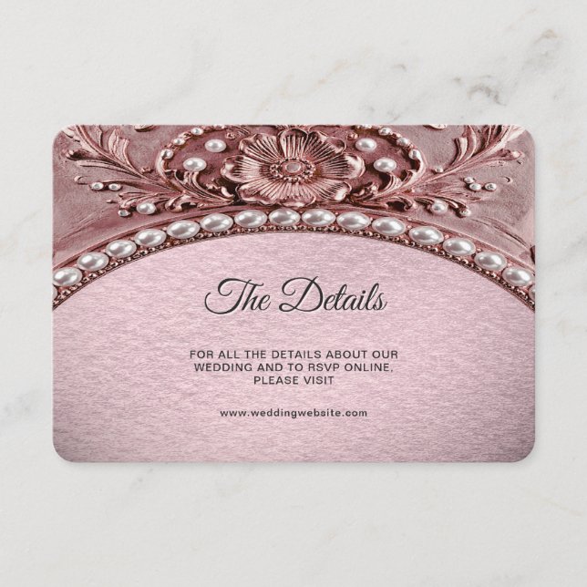 Pink Flower Detail Enclosure Card (Front)