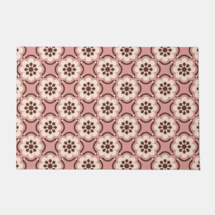 Pink flower doormat