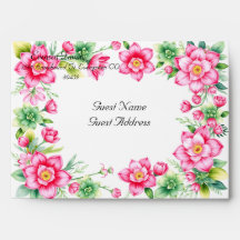 Pink Flower Envelope