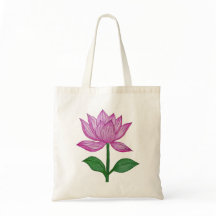 Pink flower fabric bag