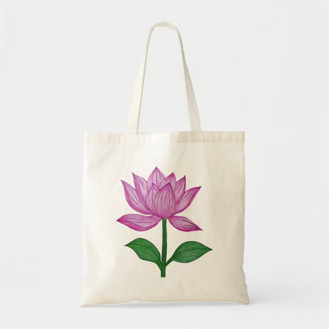 Pink flower fabric bag (Front)