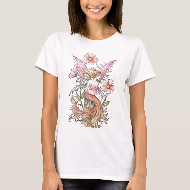 Pink Flower Fairy Tank Top, Shirt (Front)