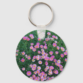 Pink Flower Field Keychain