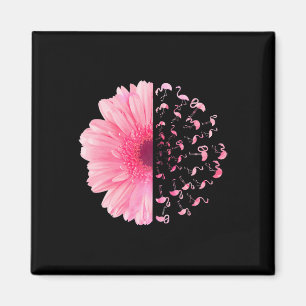 Pink Flower Flamingo Breast Cancer Awareness Month Magnet