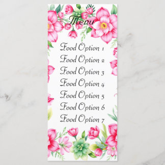 Pink Flower Flat Menu