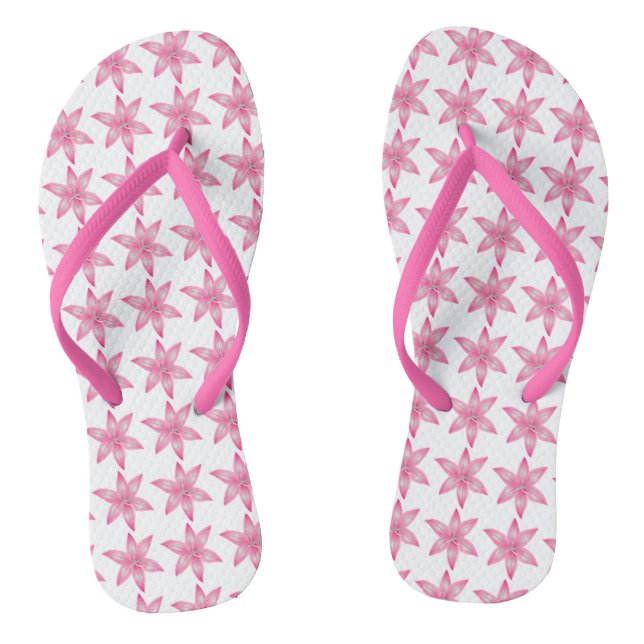 Pink Flower Flip Flops (Footbed)
