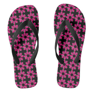 Pink Flower Flip Flops