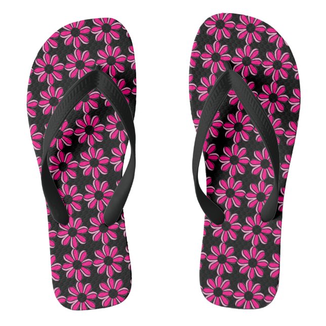 Pink Flower Flip Flops (Footbed)