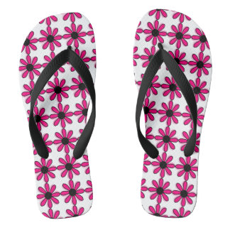 Pink Flower Flip Flops