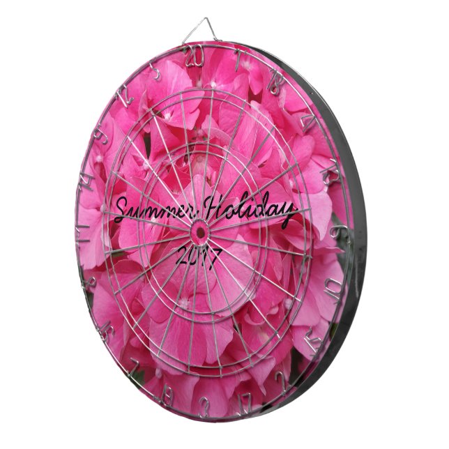 Pink Flower Floral Photography Nature Dartboard (Front Right)