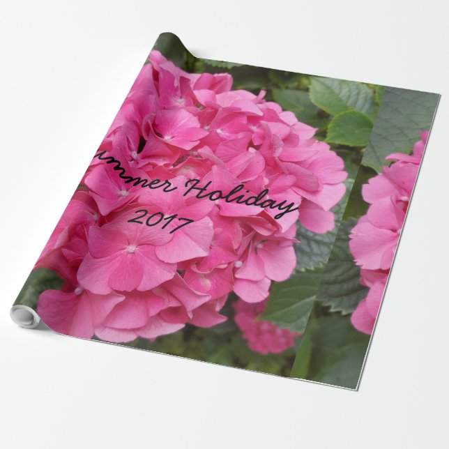Pink Flower Floral Photography Nature Wrapping Paper (Unrolled)