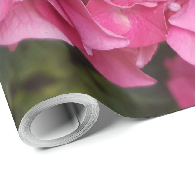 Pink Flower Floral Photography Nature Wrapping Paper (Roll Corner)