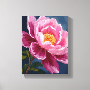 Pink Flower Floral Watercolor Painting Canvas Print