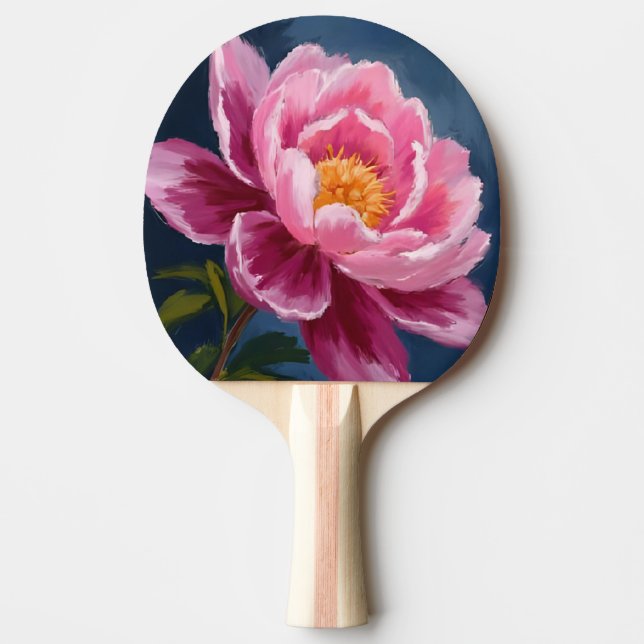 Pink Flower Floral Watercolor Painting Ping Pong Paddle (Front)