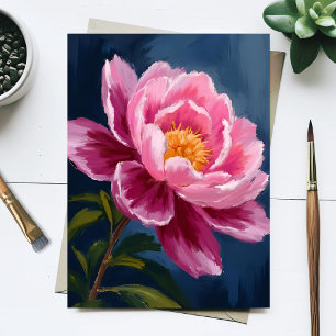 Pink Flower Floral Watercolor Painting Postcard