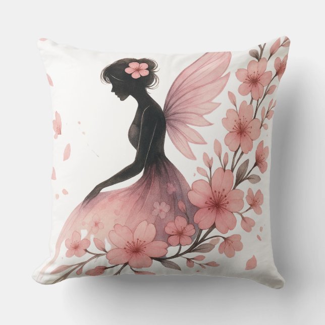 Pink Flower Flower Fairy of Sakura Cushion (Front)