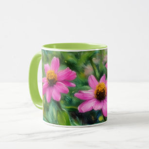 Pink Flower Garden Art Mug Cup