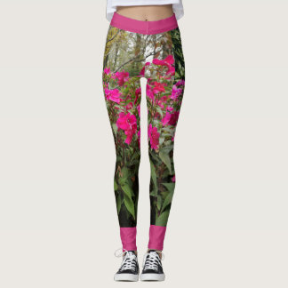Pink Flower Garden Leggings