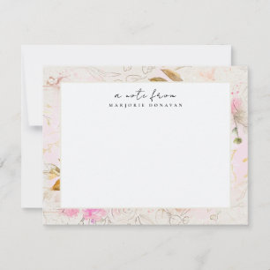Pink Flower Garden Personalised Stationery Card