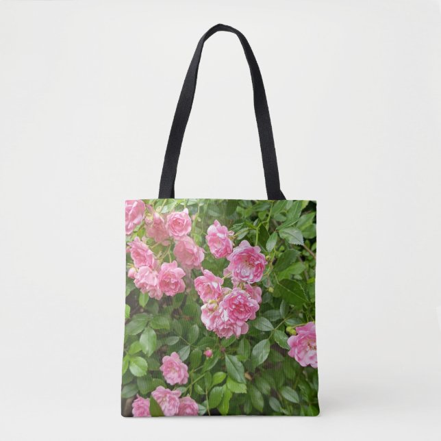 Pink Flower Garden Tote Bag (Front)