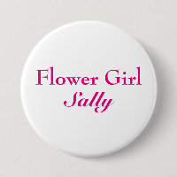 Pink Flower Girl Button