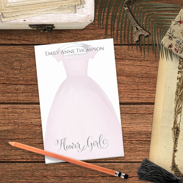 Pink Flower Girl Cute Personalized  Post-it Notes (Creator Uploaded)