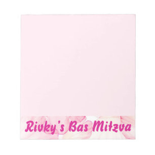 Pink flower girl party notepad