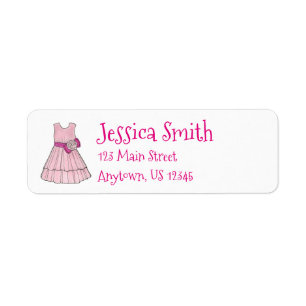 Pink Flower Girl Wedding Pageant Party Dress Label