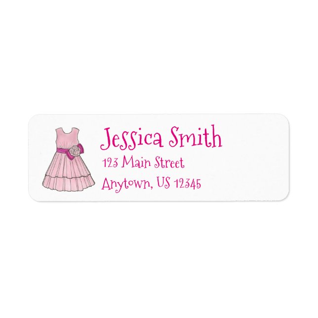 Pink Flower Girl Wedding Pageant Party Dress Label (Front)