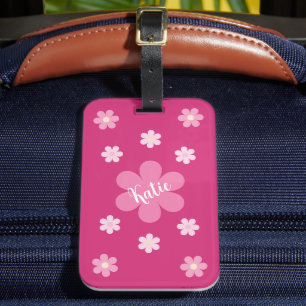 Pink Flower Glam- Luggage Tag