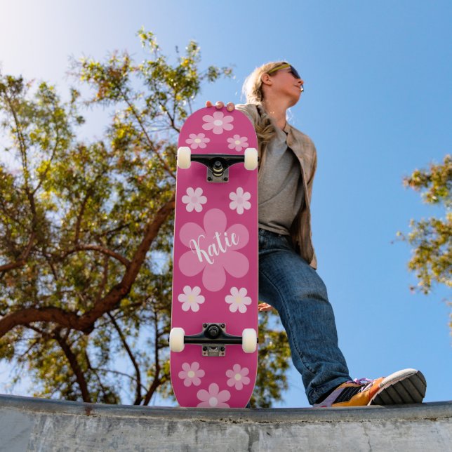  Pink Flower Glam- Skateboard (Outdoor 1)